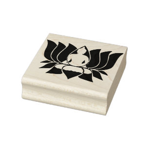 Carimbo De Borracha Flor Lotus com Buda