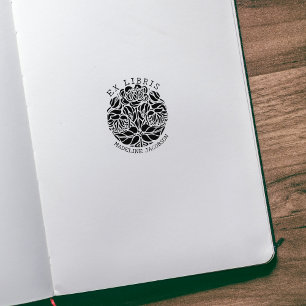 Carimbo De Borracha Flor Moderna Vintage, Ex Livro Libris