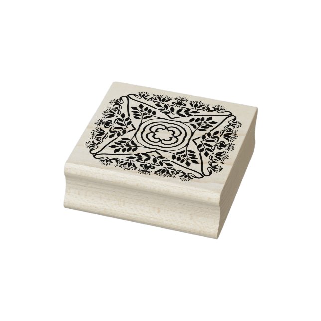 Carimbo De Borracha flor nouveau art selo (Carimbo)