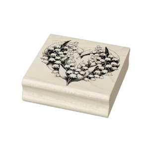 Carimbo De Borracha Flor Wreath Heart Primavera Love Nature Gardener