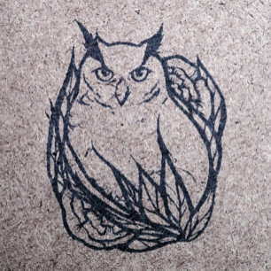 Carimbo De Borracha Floral Owl