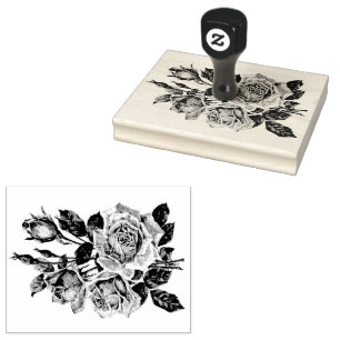 Carimbo De Borracha Floral Rose Bouquet