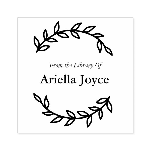 Carimbo De Borracha Floral Wreath Da Biblioteca Do Ex Libris Book (Impressão)