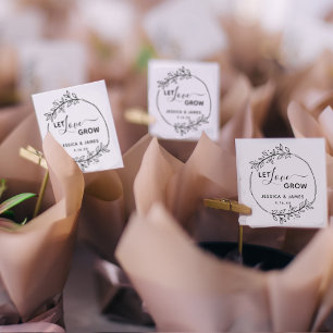 Carimbo De Borracha Floral Wreath Deixe O Amor Crescer Casamento