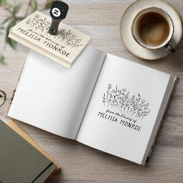 Carimbo De Borracha Flores de Arte Simples de Linha Caducadas de Prado