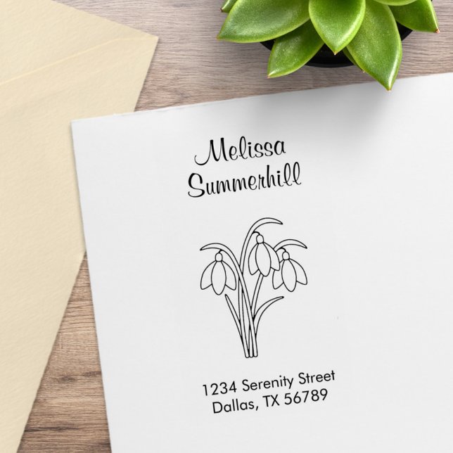 Carimbo De Borracha Flores de Neve - Endereço de Primavera (Criador carregado)