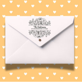 Carimbo De Borracha Flores Dividir Tema Monograma