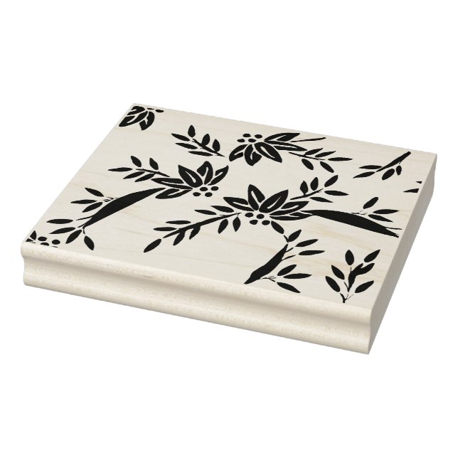 Carimbo De Borracha Flores e folhas de estampas (Carimbo)