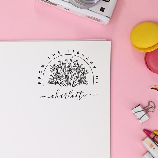 Carimbo De Borracha Flores Russas Retiradas À Mão Do Livro Da Bibliote (Criador carregado)