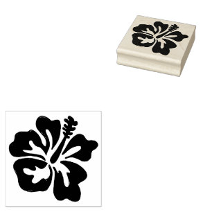 Carimbo De Borracha Flores tropicais havaianas de Hibiscus floral
