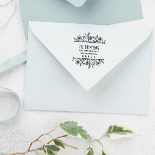 Carimbo De Borracha Florestas Selvagens Desenhadas À Mão