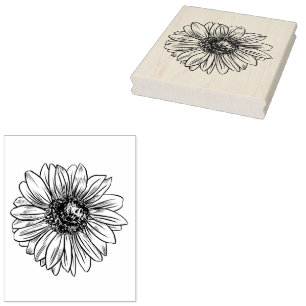 Carimbo De Borracha Florim Floral de Flor Grande Extra