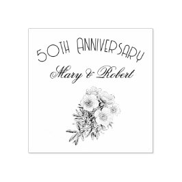 Carimbo De Borracha Florou 50º aniversário - personalizado 