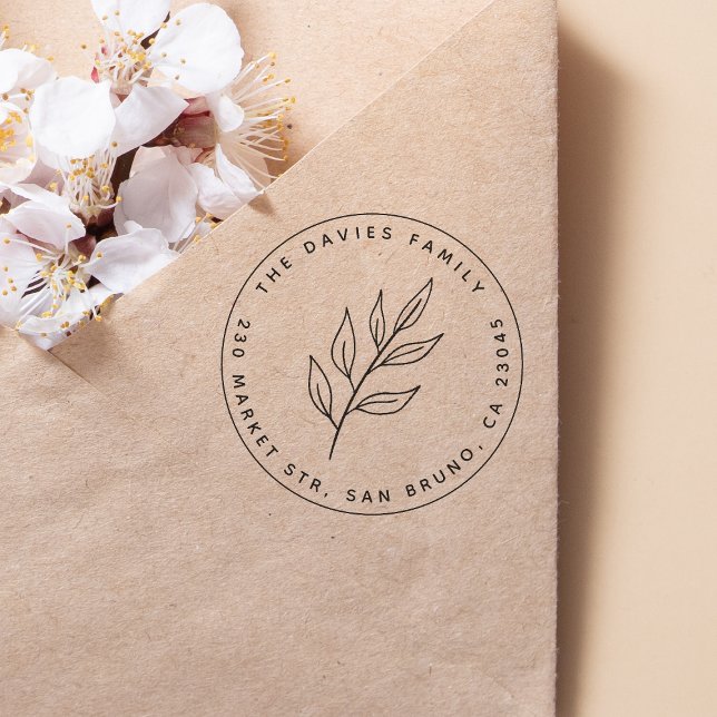 Carimbo De Borracha Folha Simples | Nome da Ronda e Endereço de Devolu (Stamp Mock-up)