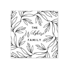 Carimbo De Borracha Folhas flóricas folhas nome da família da coroa es