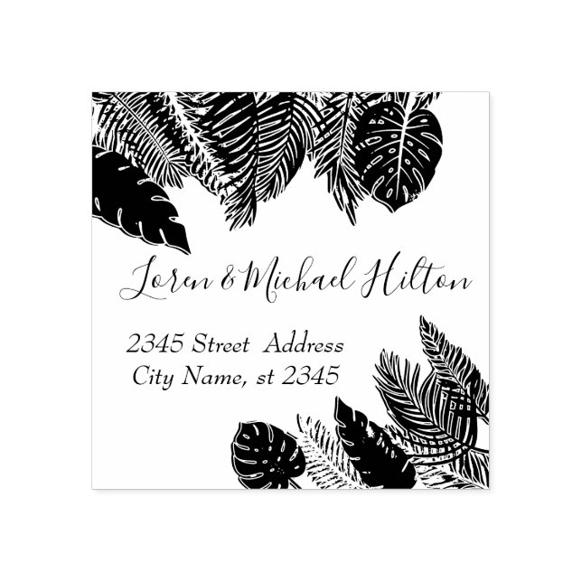 Carimbo De Borracha Folhas tropicais, digressão moderna (Impressão)