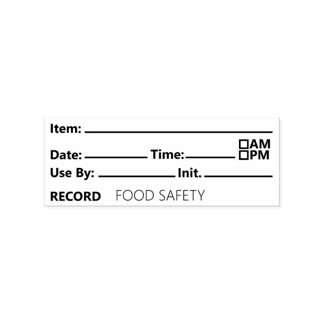Carimbo De Borracha Food Safety Date Record Keeping (Impressão)