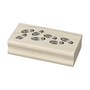 Carimbo de Borracha Footprints Design