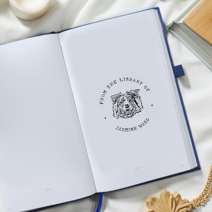 Carimbo De Borracha Foto de animal de estimação personalizada da bibli