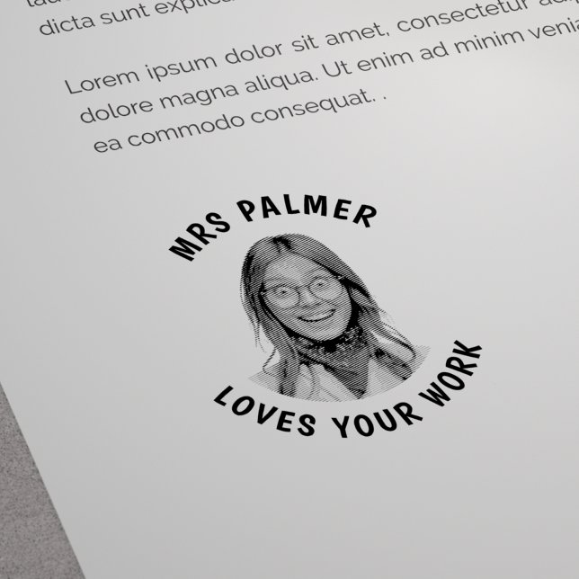 Carimbo De Borracha Foto do rosto do professor personalizado aprovada (Criador carregado)