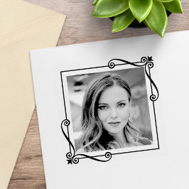 Carimbo De Borracha Foto personalizada do quadro quadrado de giros can