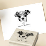 Carimbo De Borracha Foto Pet Personalizada<br><div class="desc">Carregue a foto do seu doce animal de estimação (o tamanho quadrado funciona melhor para este design) para obter um carimbo personalizado perfeito para suas necessidades de correspondência, papelaria e raspagem ou artesanato! Carimbo de suas bolsas, empacotamento, envelopes e muito mais com este selo de fotos personalizado. Ame tanto seu...</div>