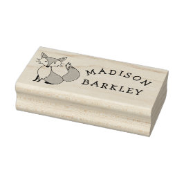 Carimbo De Borracha Fox Kid's Cute Woodland Name