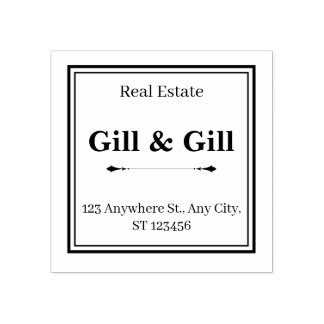 Carimbo De Borracha Framed Business Address Stamp with Company Name