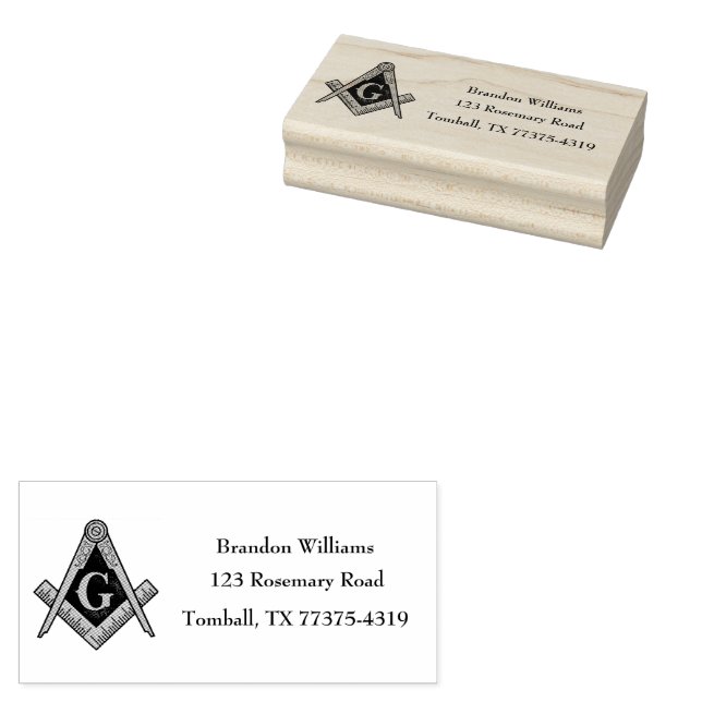 Carimbo De Borracha Freemason Masonic Square e Compass (Carimbado)