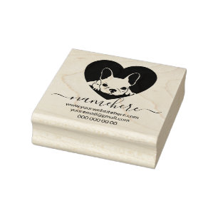 Carimbo De Borracha Frente com o Buldogue Francês