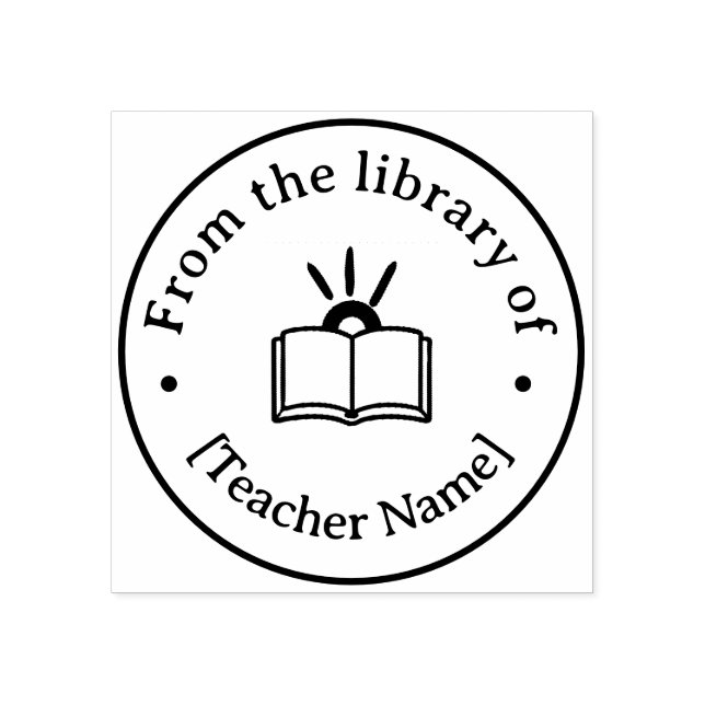 Carimbo De Borracha From The Library Of Custom Book Teacher Classroom  (Impressão)