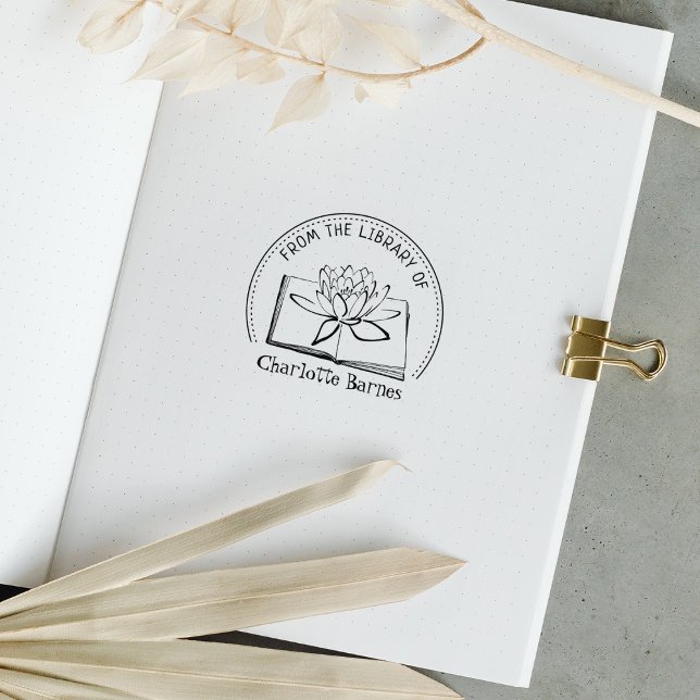 Carimbo De Borracha From the Library Of, Lotus Book    (Criador carregado)