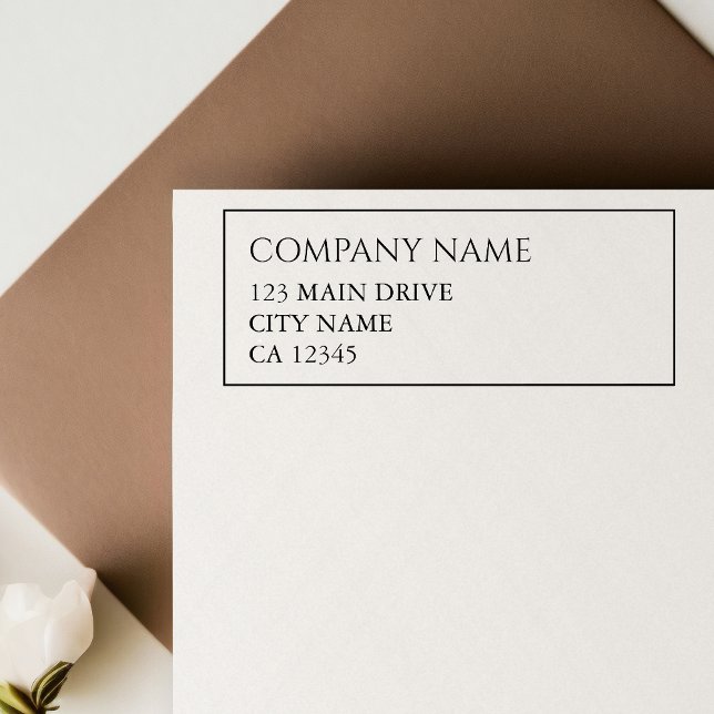 Carimbo De Borracha Fronteira corporativa profissional do endereço com (Criador carregado)