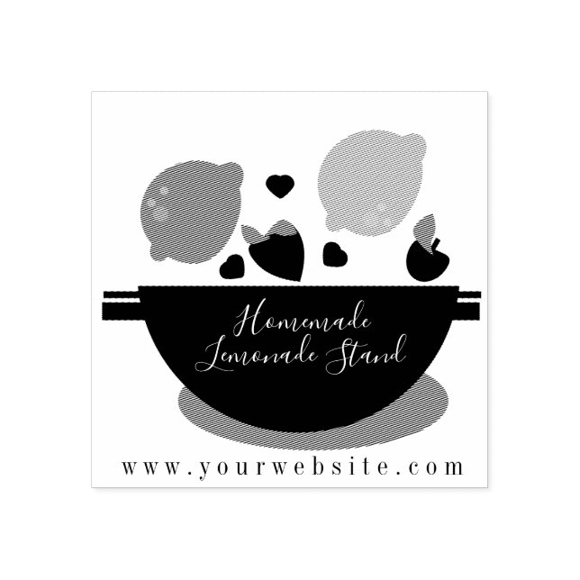 Carimbo De Borracha Fruta comercial Smoothie Lemon Stand (Impressão)