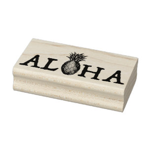 Carimbo De Borracha FRUTA de ananás tropical da ilha do Havaí ALOHA
