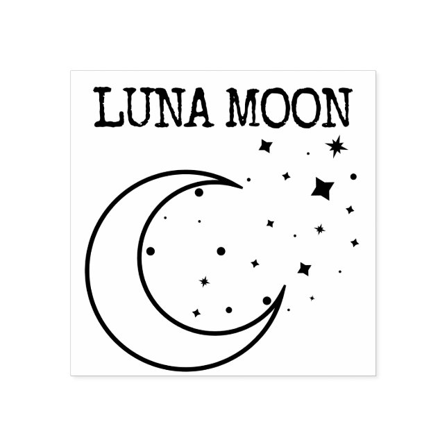 Carimbo De Borracha Galáxia Lua Estrelas Luna (Impressão)