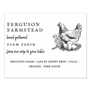 Carimbo De Borracha Galinha Fazenda Personalizada Fresca De Ovo Fresco