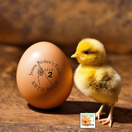 Carimbo De Borracha galinha-fazenda-serraria KETO OVOS com tamanho