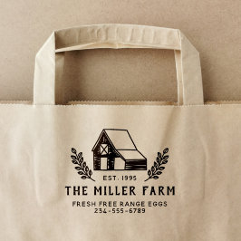 Carimbo De Borracha Galpão de Galinhas Desenhado à Mão Fazenda Familia