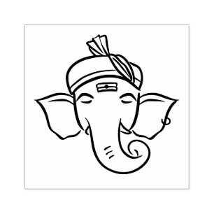 Carimbo De Borracha Ganesha Étnico Desenho do Deus Indiano