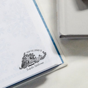 Carimbo De Borracha Garota Bonita com Pássaros, da Biblioteca de, Livr