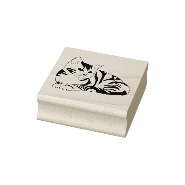 Carimbo De Borracha Gatinho Striped (Carimbo)