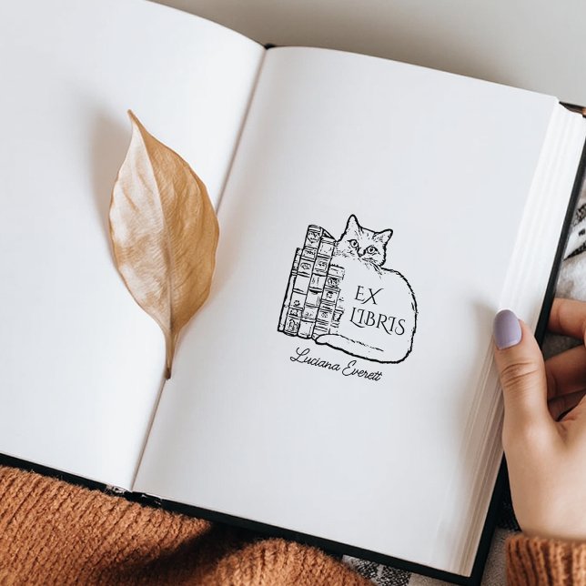 Carimbo De Borracha Gato da Biblioteca Vintage (Criador carregado)