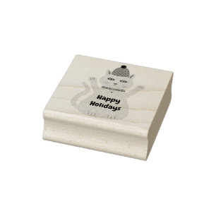 Carimbo De Borracha Gato de Natal Bonito Personalizado