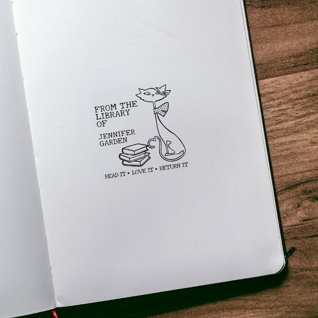 Carimbo De Borracha Gato Fofo Da Biblioteca De (Criador carregado)