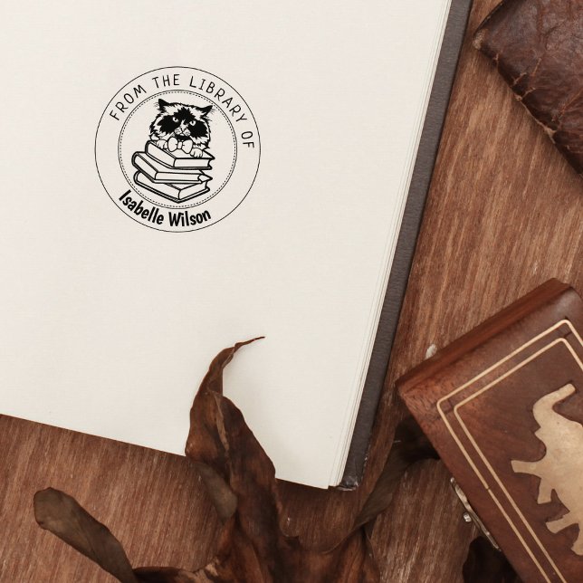 Carimbo De Borracha Gato Himalaia, Livro Da Biblioteca De (Criador carregado)