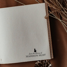 Carimbo De Borracha Gato Minimalista Da Biblioteca De, Livro