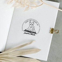 Carimbo De Borracha Gato Místico Da Biblioteca De, Livro