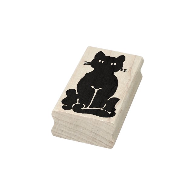 Carimbo De Borracha Gato Negro Feliz (Carimbo)