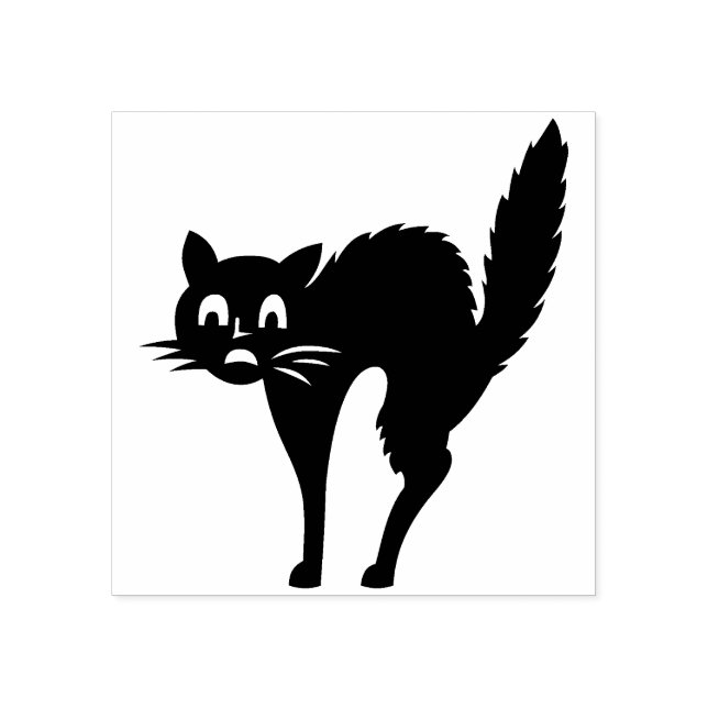 Carimbo De Borracha Gato preto das bruxas (Impressão)